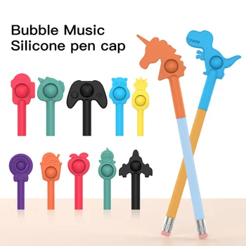 Декомпрессионная игрушка Pencap Музыка для декомпрессионного пинча Брелок для ключей с пузырьковой музыкой для пальцев Колпачок для ручки Удлинитель Колпачка для карандаша