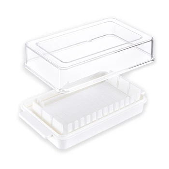 Пластиковый ящик для хранения масла для резки Прозрачный Лоток для нарезки сыра Контейнер для хранения слайсеров с крышкой Кухонный Инструмент для приготовления пищи